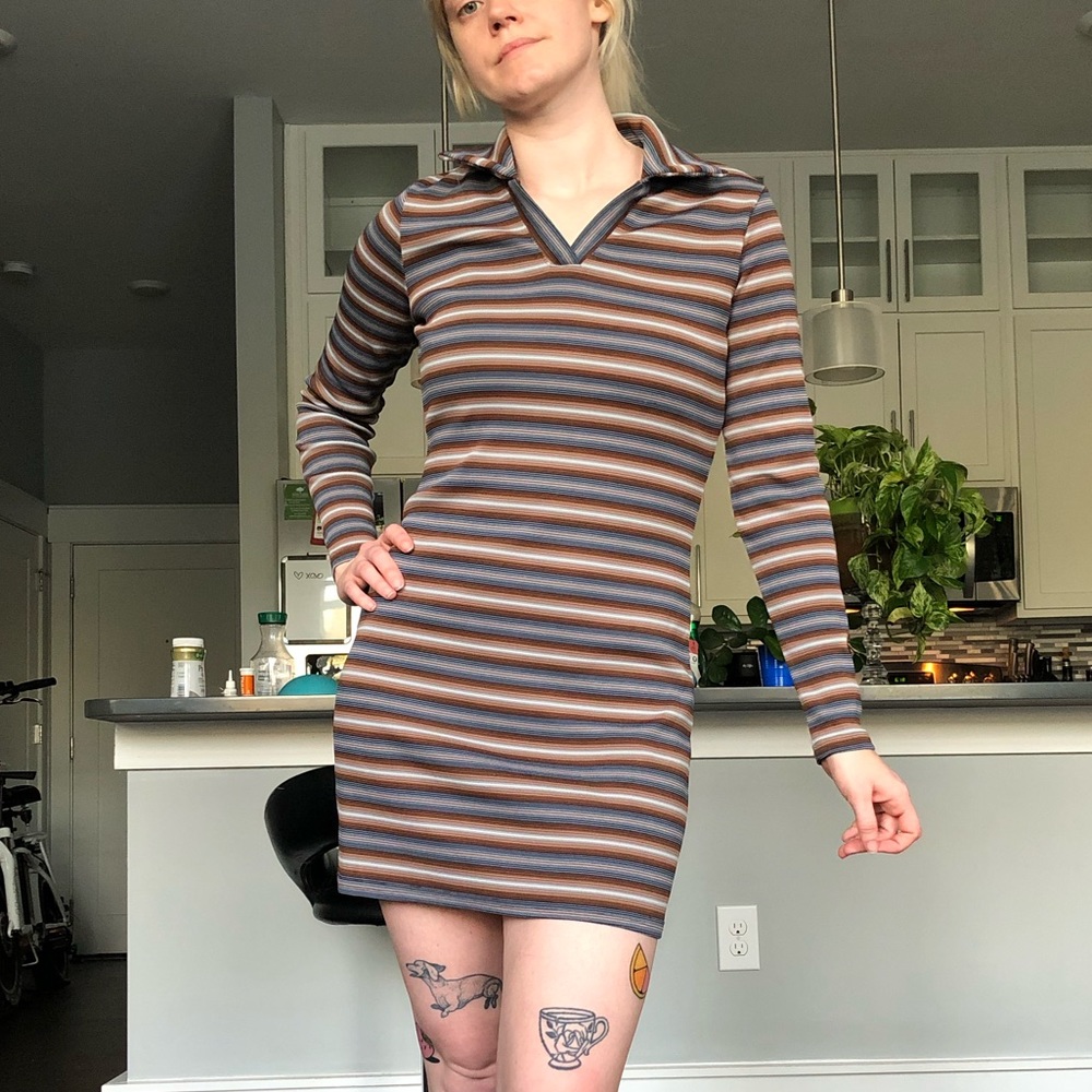 Vintage express tricot 90s striped dress